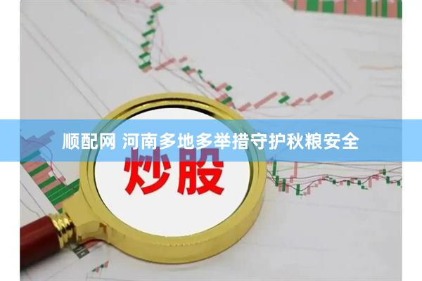 顺配网 河南多地多举措守护秋粮安全